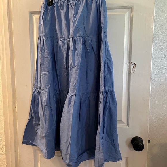 Zara Light Blue Tiered Maxi Skirt - Picture 3 of 3